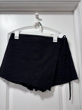 Women's Black Wrap Skort with Side Tie